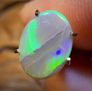 1.2cts - Lightning Ridge Solid Dark Opal Harlequin Type Rolling Flag Stone