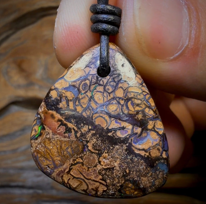 🔨 AUCTION 🔨 29 x 25mm - Drilled Tribal Queensland Boulder Opal Necklace