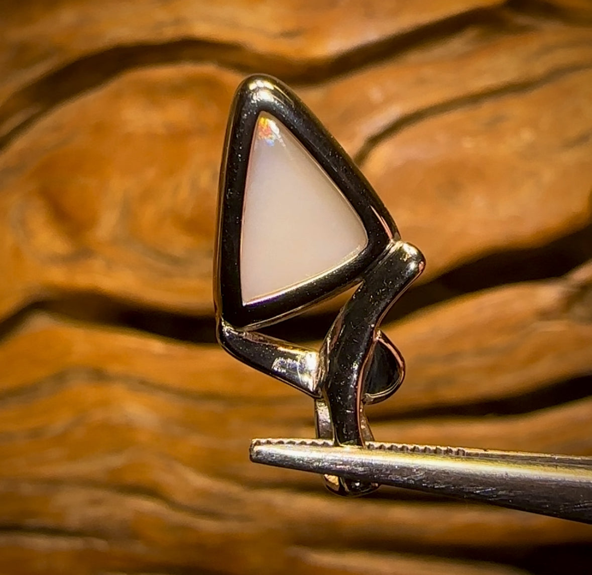 Sterling Silver - Solid South Australian White Opal Pendant