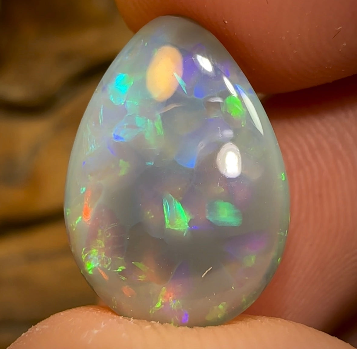 4.8cts - Double Sided Rare Mintabie Black Crystal Opal - Opal Whisperers