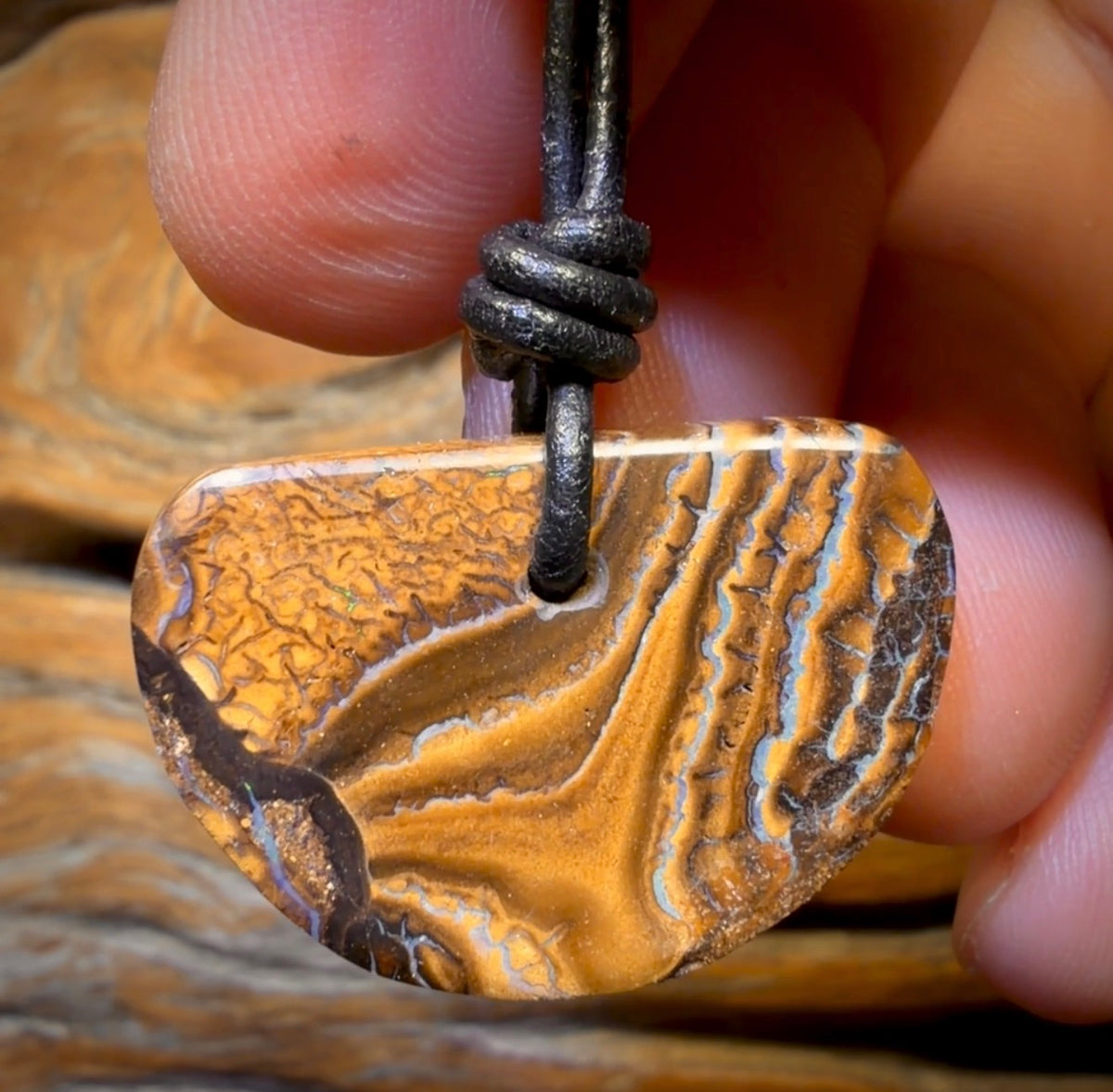 29 x 20mm - Drilled Tribal Queensland Boulder Opal Necklace