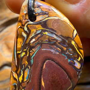 35 x 22mm - Drilled Tribal Queensland Boulder Opal Necklace