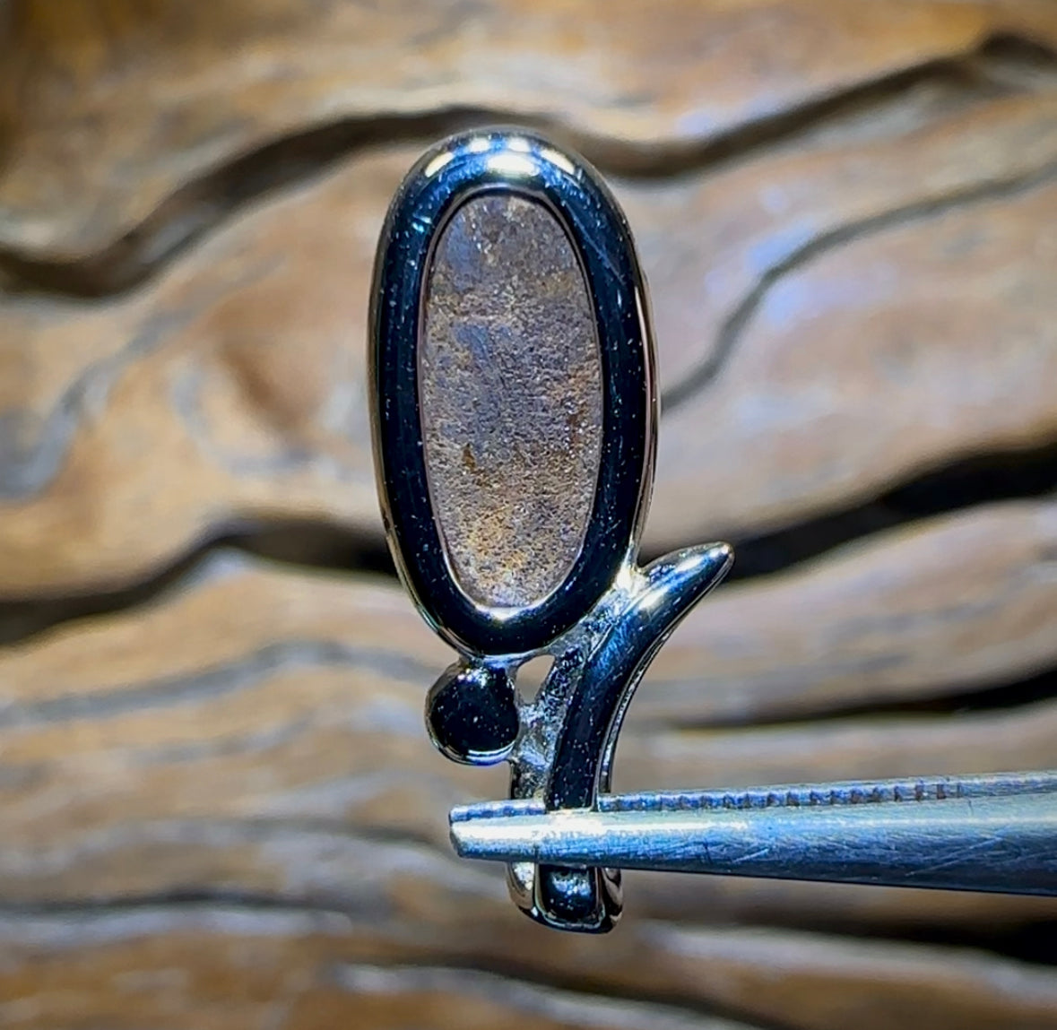 Sterling Silver - Queensland Boulder Opal Doublet Pendant with Red - Opal Whisperers