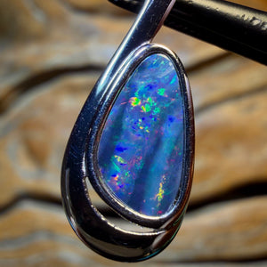 OpalFest 80% Off WildCard! Sterling Silver - Queensland Boulder Opal Doublet Pendant