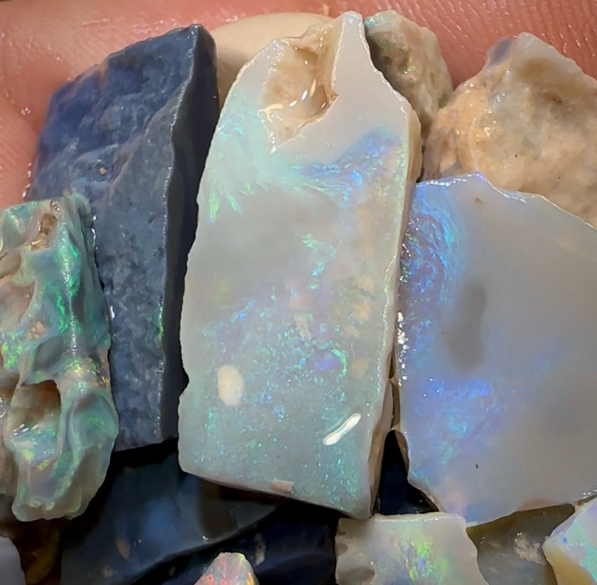 165.3cts - 30x Lightning Ridge Light, Dark and Black Opal Rough Parcel - Opal Whisperers