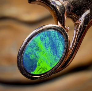 Sterling Silver - Australian Boulder Opal Doublet ROO Pendant