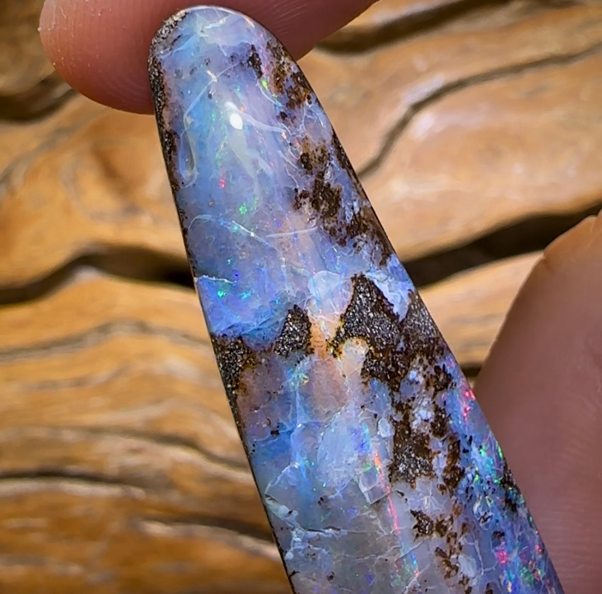 112.3cts - Large Australian Boulder Seam Opal - Opal Whisperers