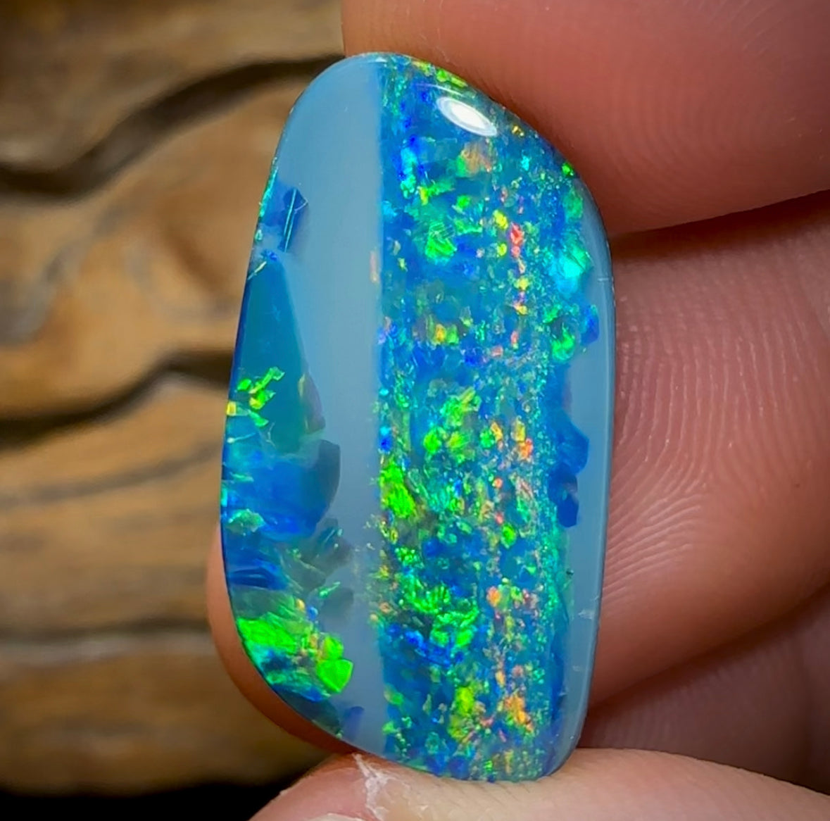 12.4cts - TOP Australian Boulder Opal Doublet Landscape Picture Stone - Opal Whisperers