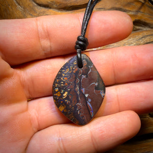 32 x 24mm - Drilled Tribal Queensland Boulder Opal Necklace