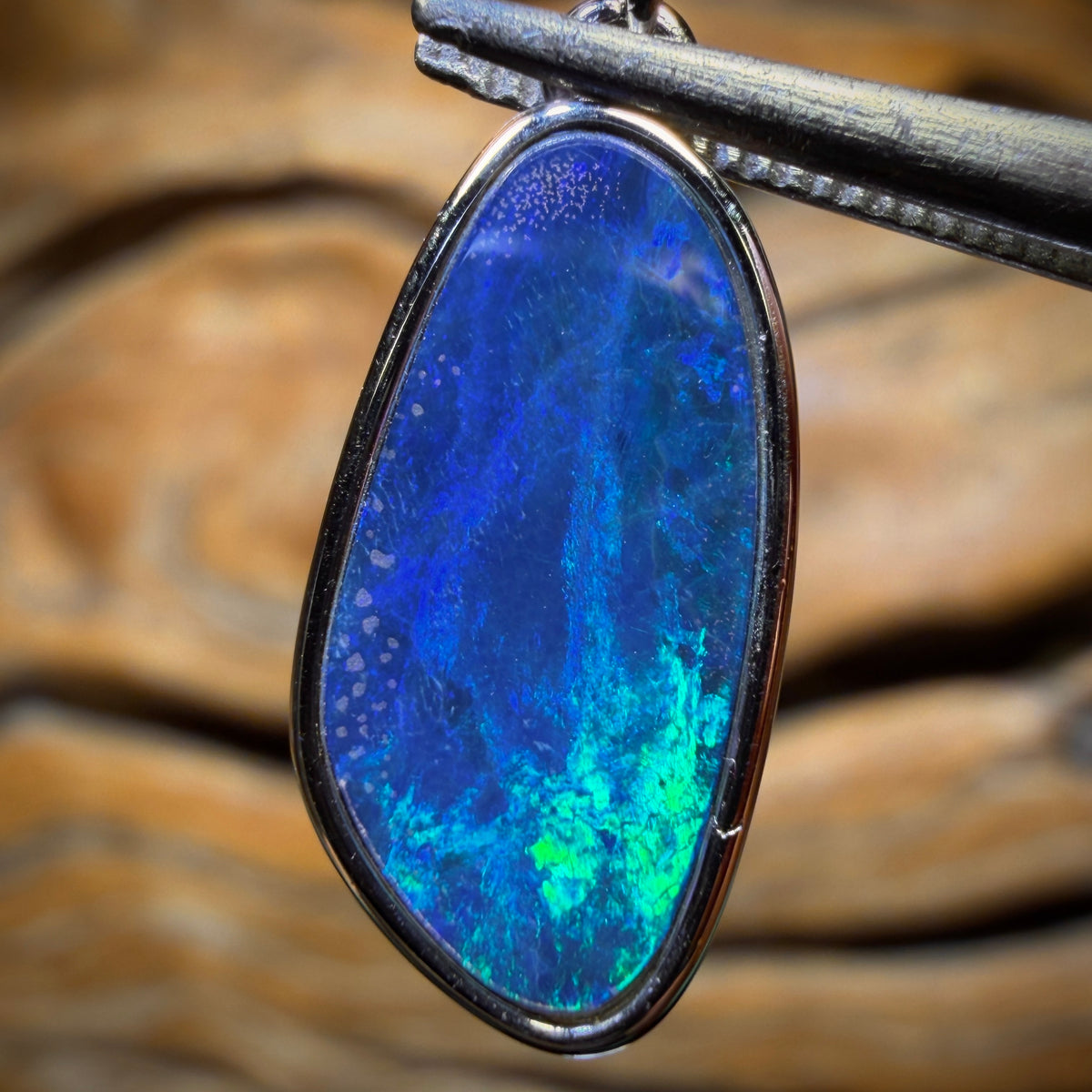 WILDCARD! Gorgeous Blue ￼Sterling Silver - Queensland Boulder Opal Doublet Pendant