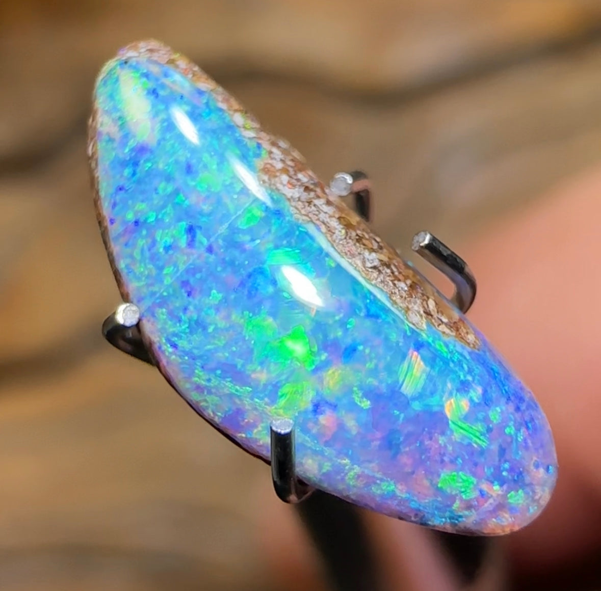 1.2cts - “Aquatic Dreams” Solid Australian Boulder Pipe Opal - Opal Whisperers