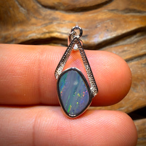 WILDCARD! Sterling Silver - Queensland Boulder Opal Doublet Pendant