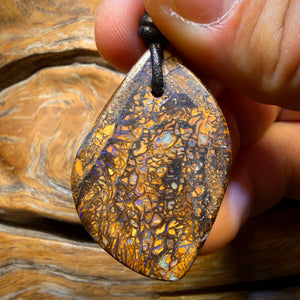 Wild Card! 40 x 26mm - Drilled Tribal Queensland Boulder Opal Necklace