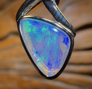 Sterling Silver - Solid South Australian Crystal Opal Pendant