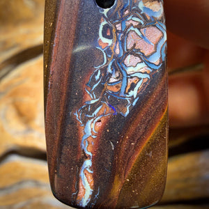 Wildcard! 32 x 16mm - Drilled Tribal Queensland Boulder Opal Necklace