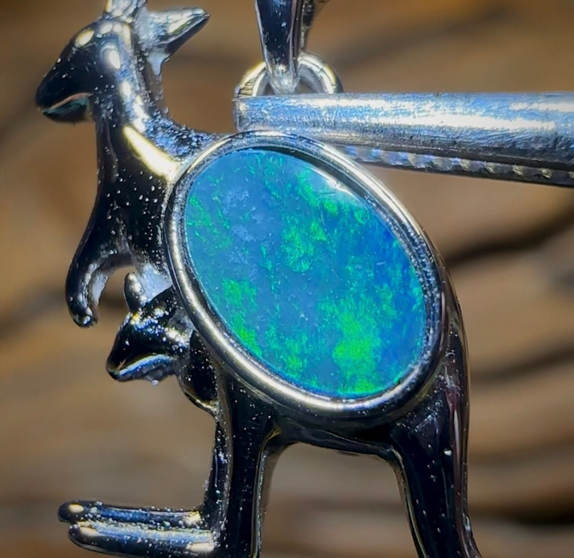 Sterling Silver - Blue/Green Boulder Opal Doublet ROO Pendant. Multiple Available - Opal Whisperers
