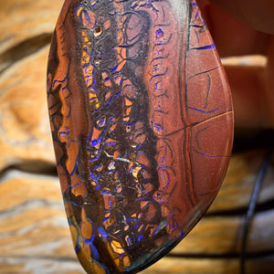 Dad! 43 x 21mm - Drilled Tribal Queensland Boulder Opal Necklace