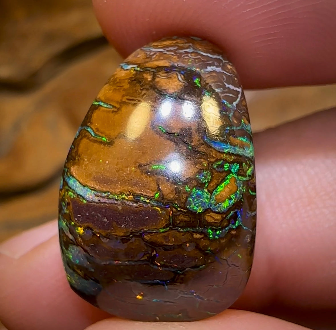 27.8cts - Yowah Nut Tribal Opal. Australian Boulder Opal - Opal Whisperers