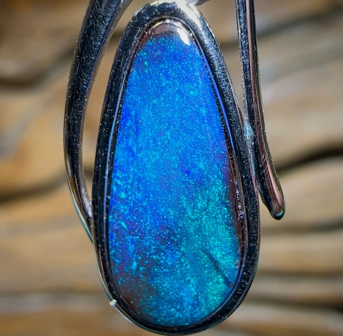 Sterling Silver - SOLID Australian Boulder Opal Pendant - Opal Whisperers