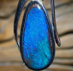 Sterling Silver - SOLID Australian Boulder Opal Pendant