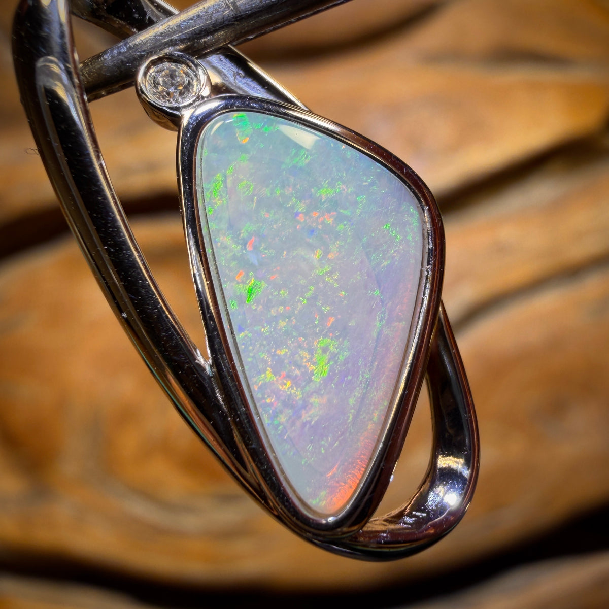 Sterling Silver - Solid South Australian Crystal Opal Pendant