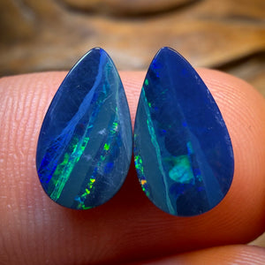 3.7cts - Australian Boulder Opal Doublet Pair