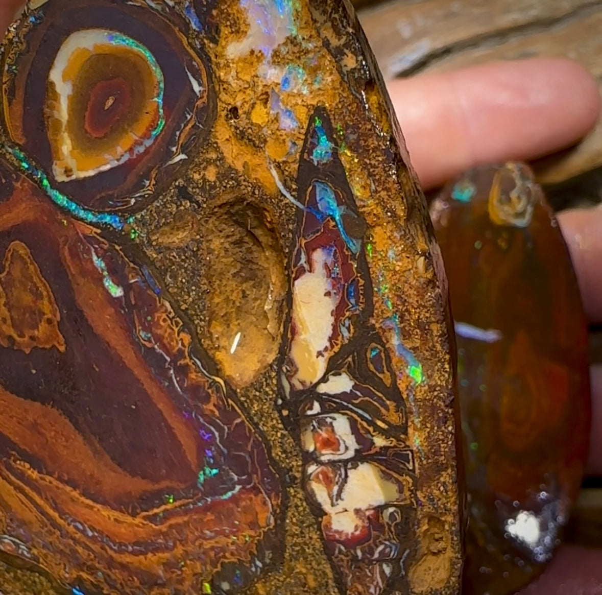 (Template) 396cts - 2x Yowah Nut Rough Slabs. Australian Boulder Opal - Opal Whisperers