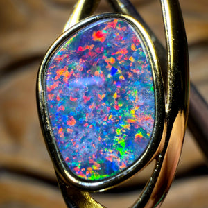 Sterling Silver Gold Plated - Queensland Boulder Opal Doublet Pendant