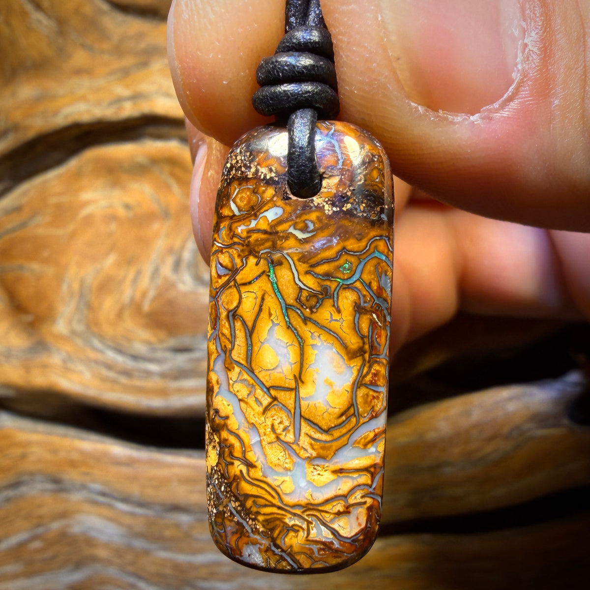 30 x 13mm - Drilled Tribal Queensland Boulder Opal Necklace