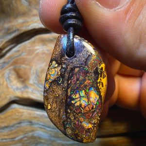 30 x 17mm - Drilled Tribal Queensland Boulder Opal Necklace