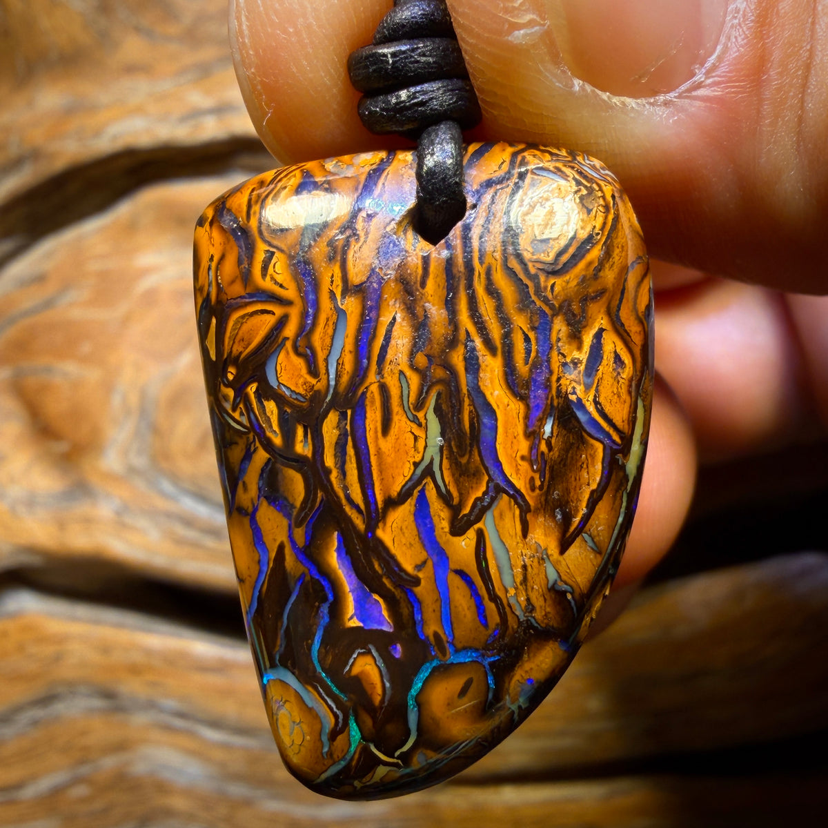30 x 21mm - Drilled Tribal Queensland Boulder Opal Necklace