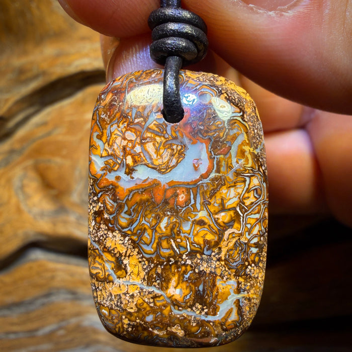 30 x 21mm - Drilled Tribal Queensland Boulder Opal Necklace