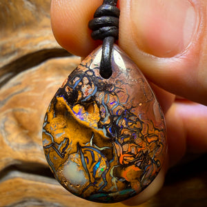 30 x 23mm - Drilled Tribal Queensland Boulder Opal Necklace