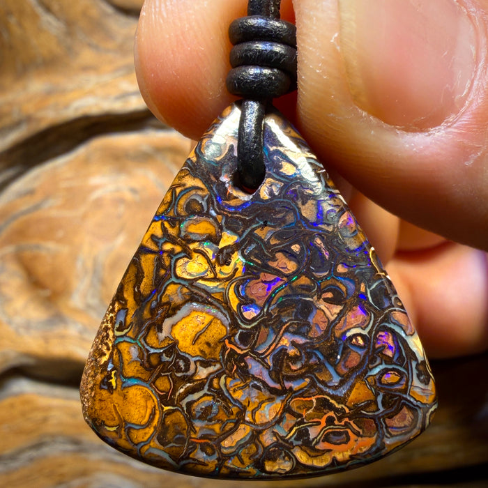 30 x 27mm - Drilled Tribal Queensland Boulder Opal Necklace