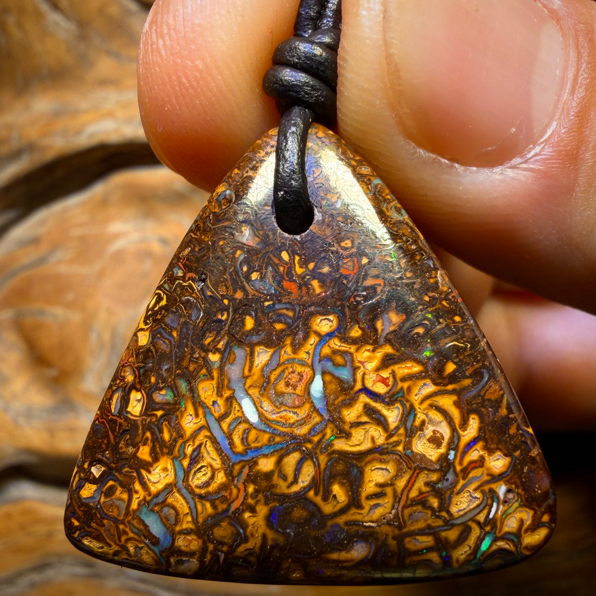 30 x 29mm - Drilled Tribal Queensland Boulder Opal Necklace
