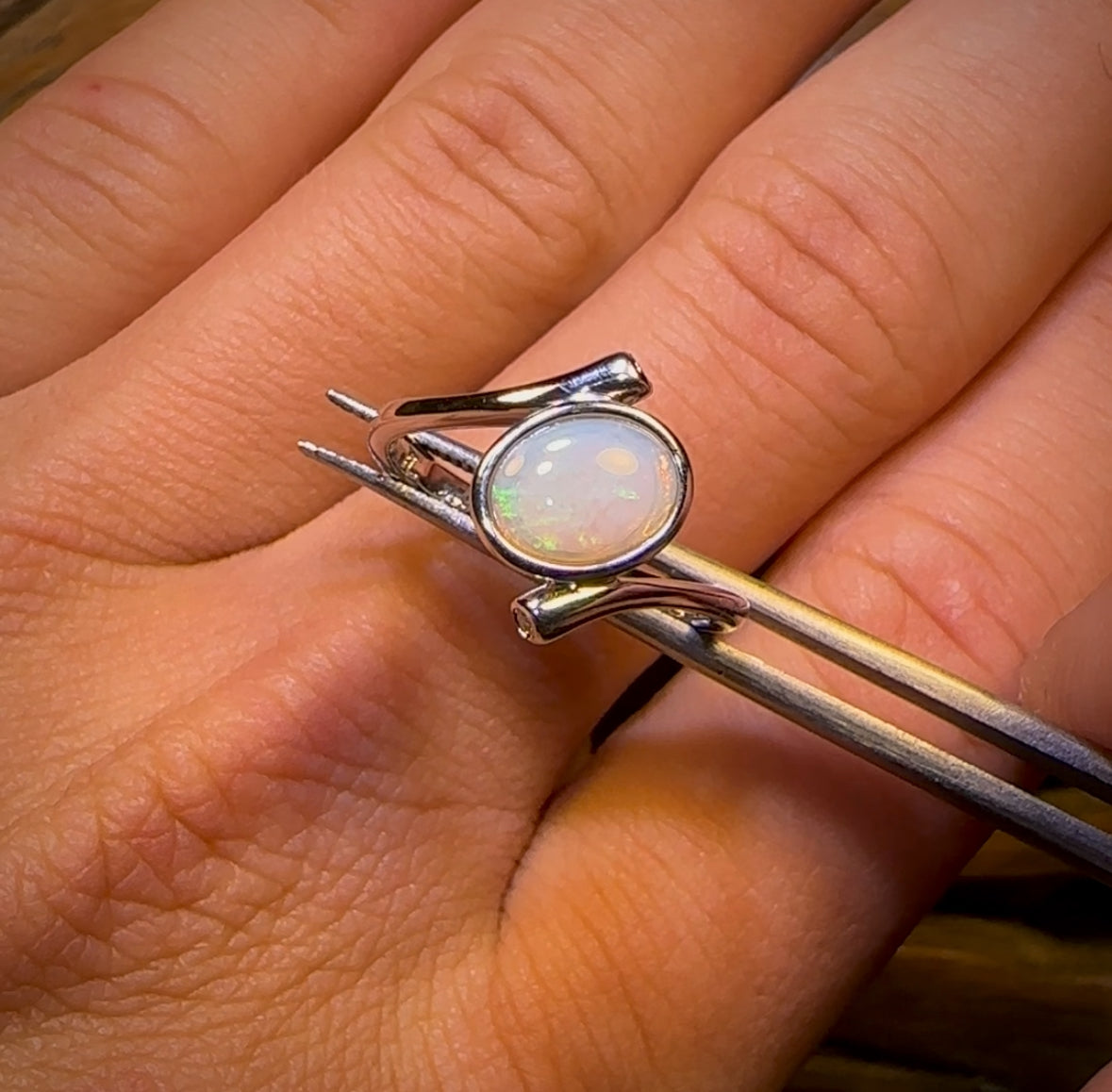 Sterling Silver - South Australian Crystal Opal Ring