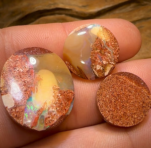 34.9cts - 3x Finished Queensland Boulder Pipe Opals. Wholesale Dealers Parcel