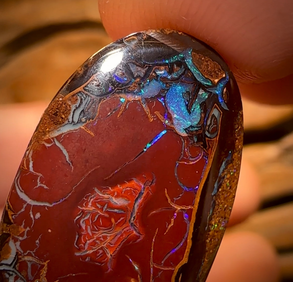 34.2cts - Tribal Queensland Boulder Opal Split and Polished Pair Double Sided