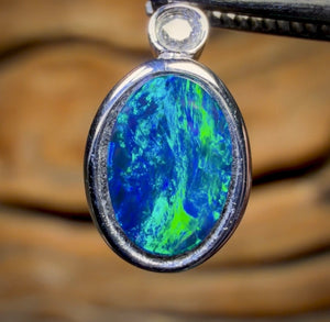 14k White Gold - Queensland Boulder Opal Doublet Pendant Bargain