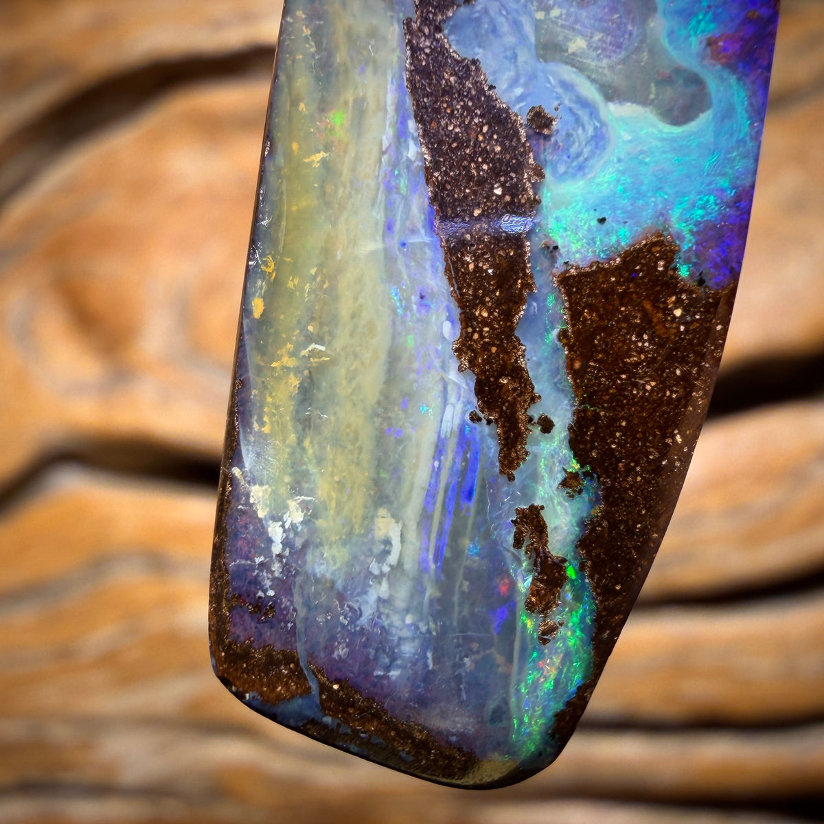 Solid Queensland Boulder Seam Opal Pendant