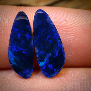 Wild Card! 3.8cts - Australian Boulder Opal Doublet Pair