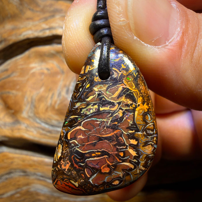 31 x 18mm - Drilled Tribal Queensland Boulder Opal Necklace