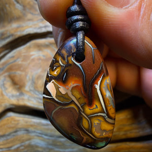 31 x 19mm - Drilled Tribal Queensland Boulder Opal Necklace
