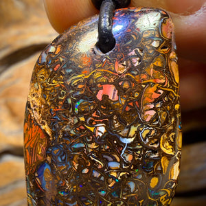 36 x 23mm - Drilled Tribal Queensland Boulder Opal Necklace