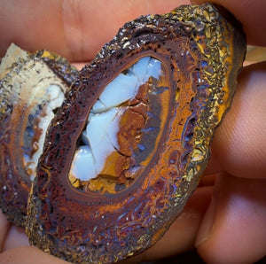 177.1cts - Yowah Nut Partial Crystal Centre Rough Specimen Pair