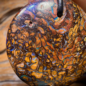 36 x 36mm - Drilled Tribal Queensland Boulder Opal Necklace