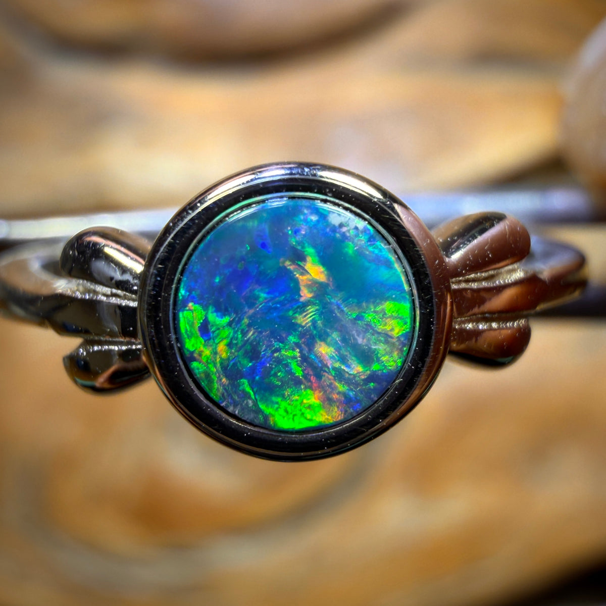 Sterling Silver - Queensland Boulder Opal Doublet Ring