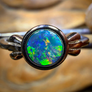 Sterling Silver - Queensland Boulder Opal Doublet Ring