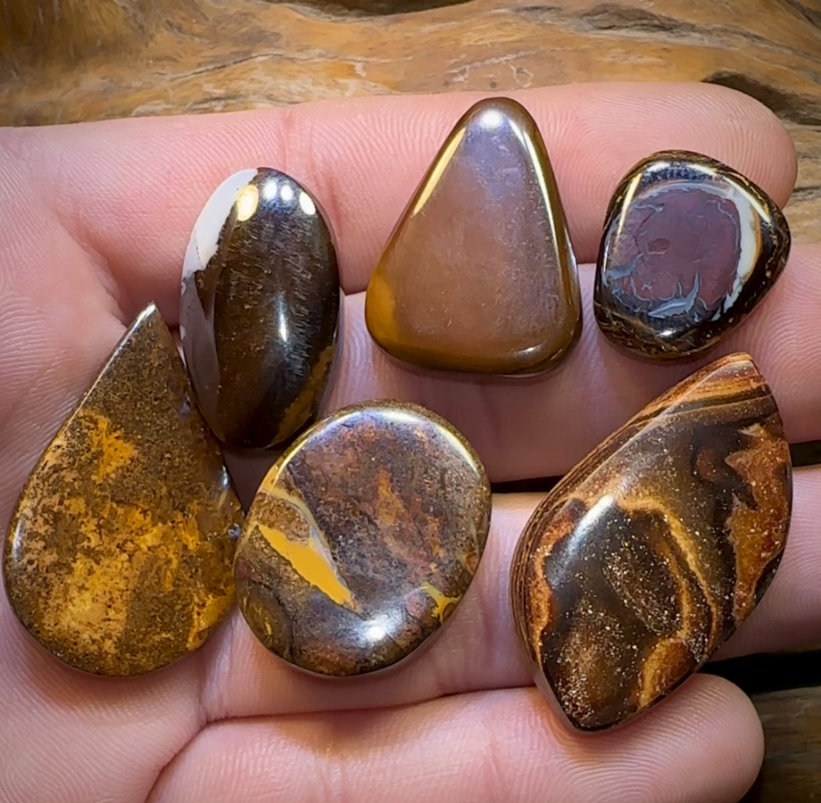 🔒169.8cts - 6x Finished Queensland Boulder Opal Parcel Cutting Cost Only