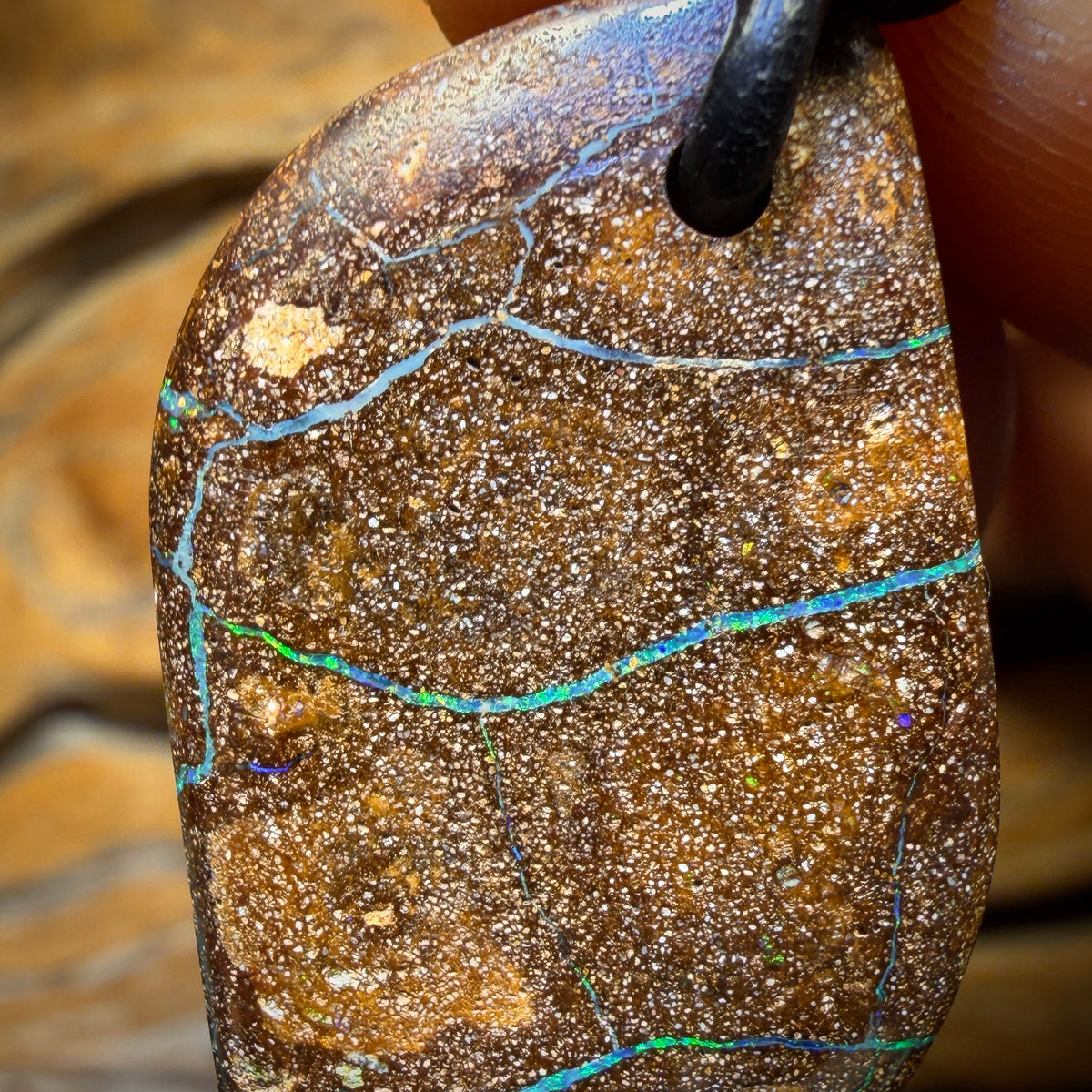 33 x 19mm - Drilled Australian Boulder Opal Necklace